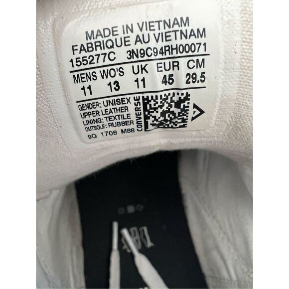 Converse Chuck Taylor All Star White Leather Mid Top men size 11M  women13 W - Picture 4 of 8